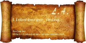 Liebenberger Anina névjegykártya