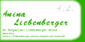 anina liebenberger business card
